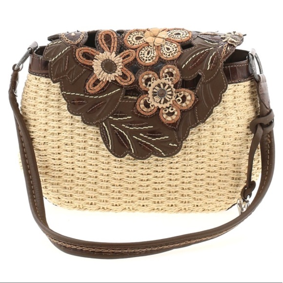 Brighton Handbags - Brighton Straw Flowers Shoulder Bag